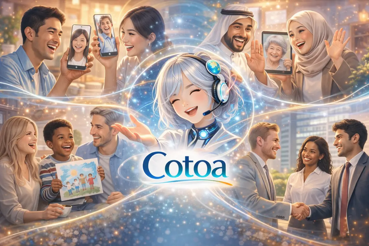 Cotoaで国や言語を越えて会話するイメージ